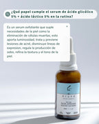 Serum exfoliante de Hidroxiácidos Aruná ácido glicólico al 5% + ácido láctico al 5%