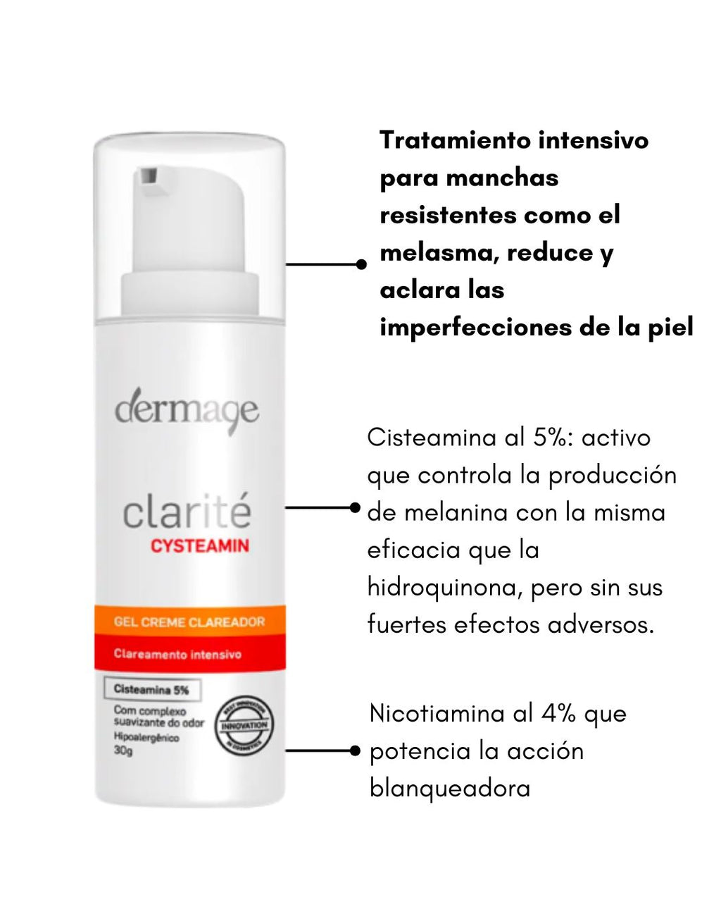 Clarité cisteamina crema aclaradora Dermage 📦 envío gratis