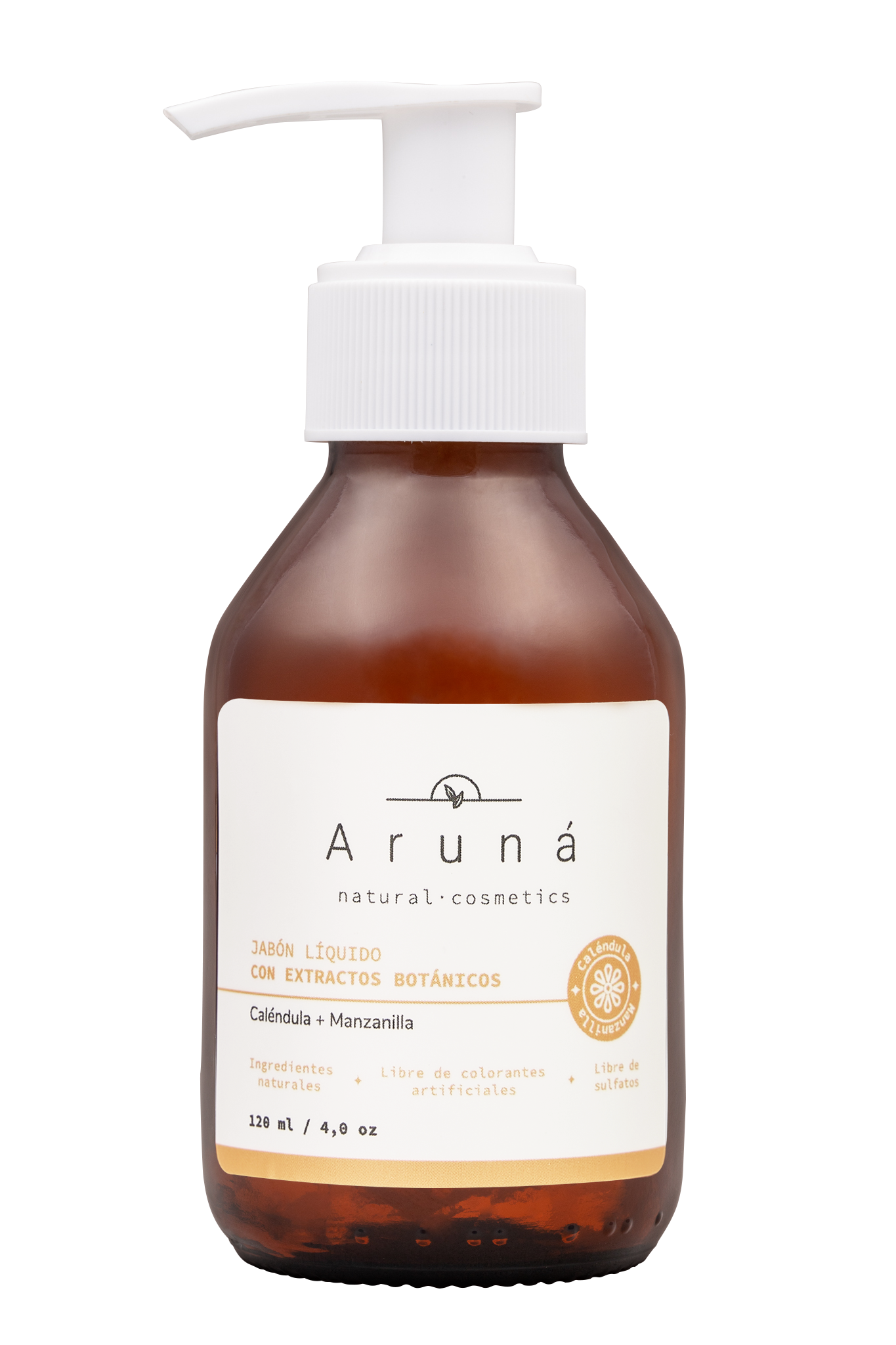 Jabón limpiador facial Caléndula y Manzanilla Aruná