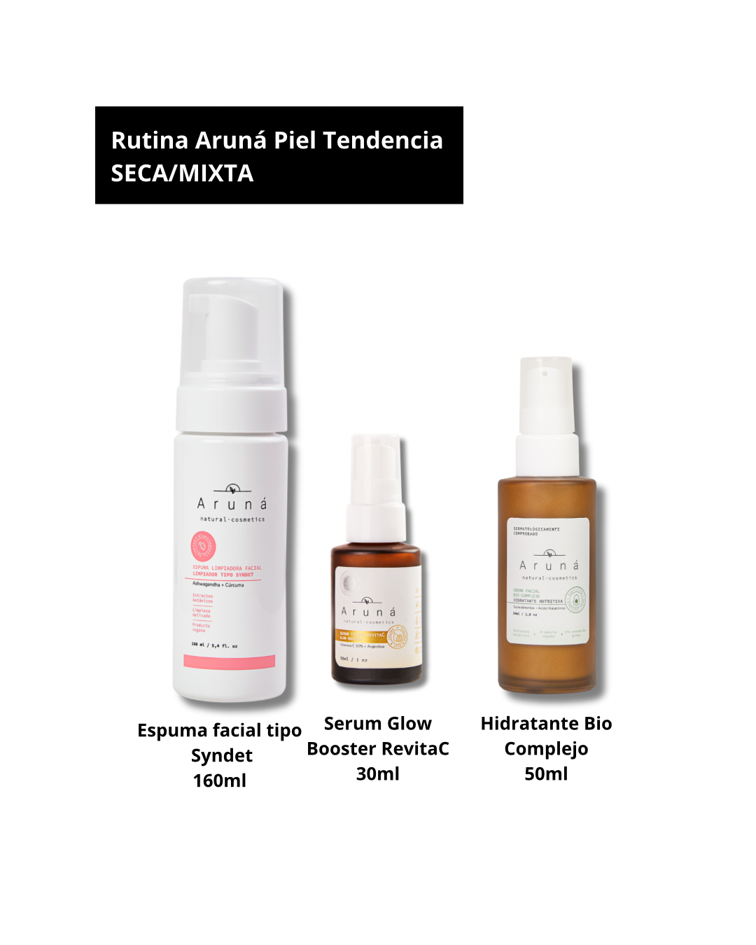 Rutina Piel Tendencia Seca/Mixta Aruná 📦 Envío Gratis