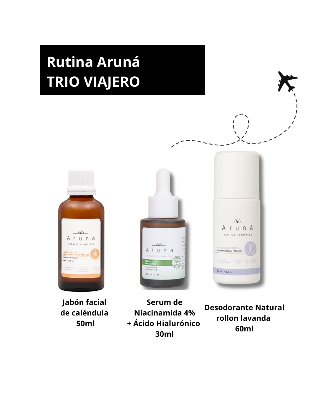 Trío viajero Aruná ✈️