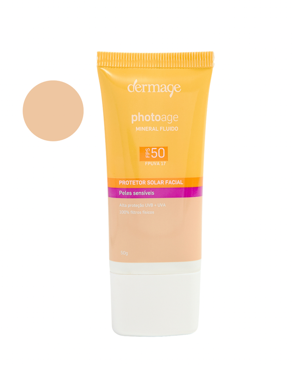 Dermage photo age Mineral Fluido FPS 50 Pieles sensibles con color 50g