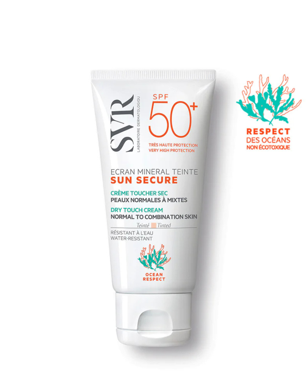 SVR Protector solar mineral  en crema con color pieles normales o mixtas con color Sun Secure Ecran Pantalla Mineral con Tinte 60g