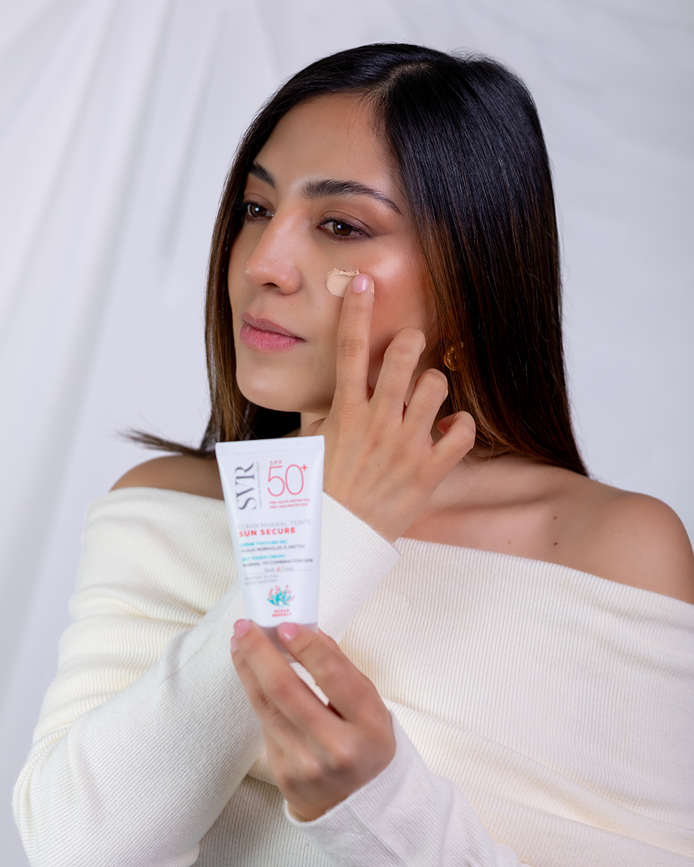 SVR Protector solar mineral  en crema con color pieles normales o mixtas con color Sun Secure Ecran Pantalla Mineral con Tinte 60g